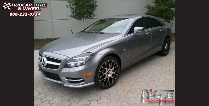 vehicle gallery/mercedes benz cls550 niche circuit m108 19x85  Black & Machined wheels and rims